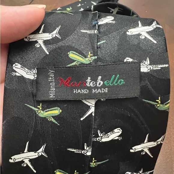 Montebello Handmade Necktie – Airplane Print - Picture 2 of 3